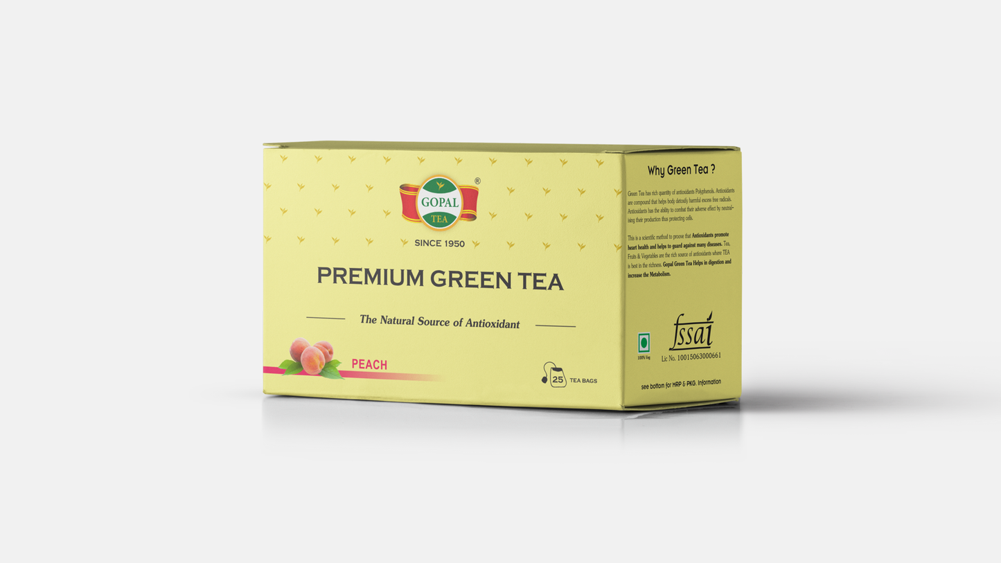 Green Tea Peach Flavour (25 Tea Bags)