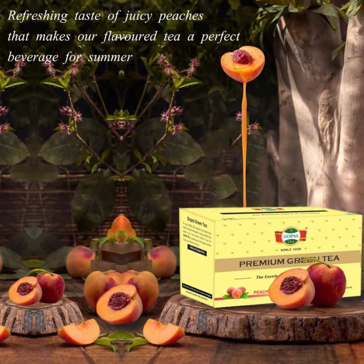 Green Tea Peach Flavour (25 Tea Bags)