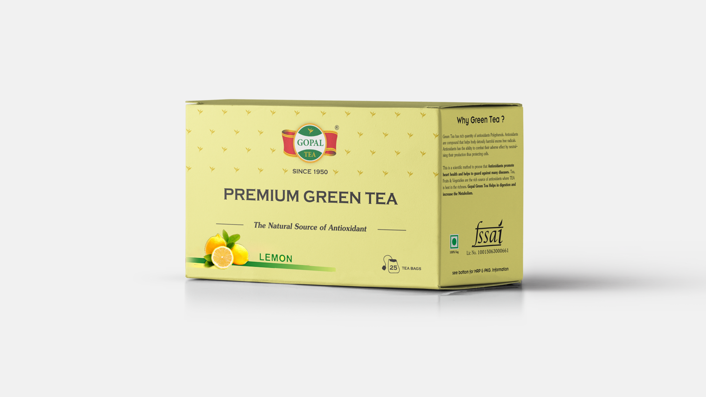 Green Tea Lemon Flavour (25 Tea Bags)