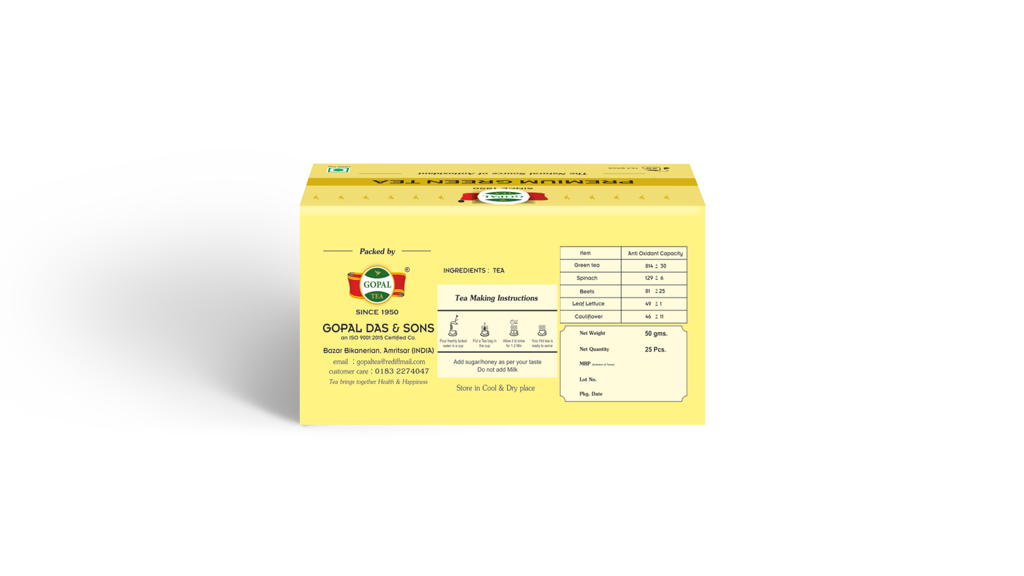 Green Tea Lemon Flavour (25 Tea Bags)